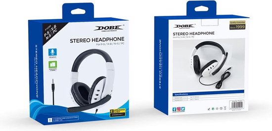 Casque Dobe Stereo - pour PS5, PS4, XBOX ONE, PC, SWITCH - Blanc
