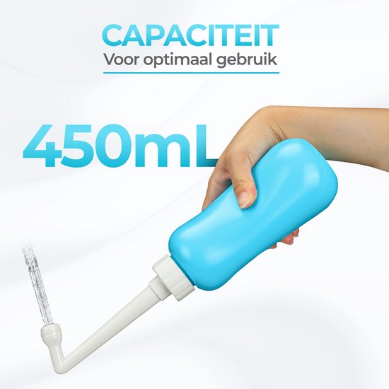 PurelyGoods® Peri Bottle - Bidet portable - Douche vaginale - Périnée - Grossesse - Bouteille de rinçage post-partum - 450ML - Bleu