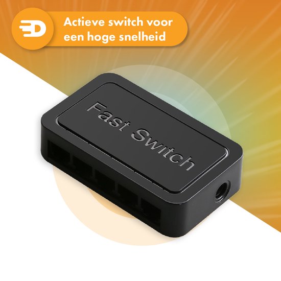Drivv. Commutateur réseau - Jusqu'à 1000Mbps - 5 Ports - Commutateur Internet - Répartiteur RJ45 - noir
