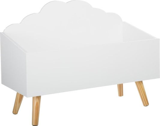 Coffre à jouets en bois Sphera - blanc - 58 x 28 x 45 cm