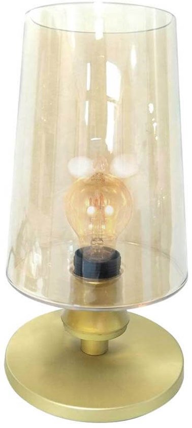Lampe de table Ancilla 3103ME en laiton, douille E27, allumage/extinction par effleurement - Design classique de Steinhauer - Fabriquée en métal, verre et composants électroniques - Cordon de 180 cm - Pour usage intérieur