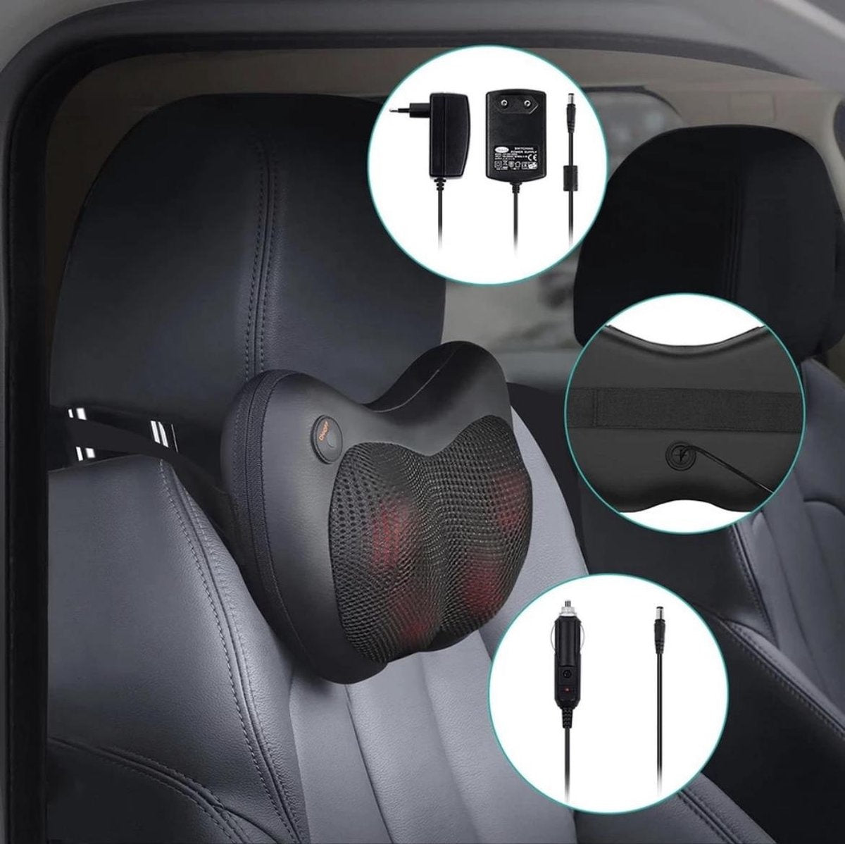 Auronic Coussin de Massage Shiatsu - Appareil électrique pour le cou et le dos - avec fonction chaleur - Noir