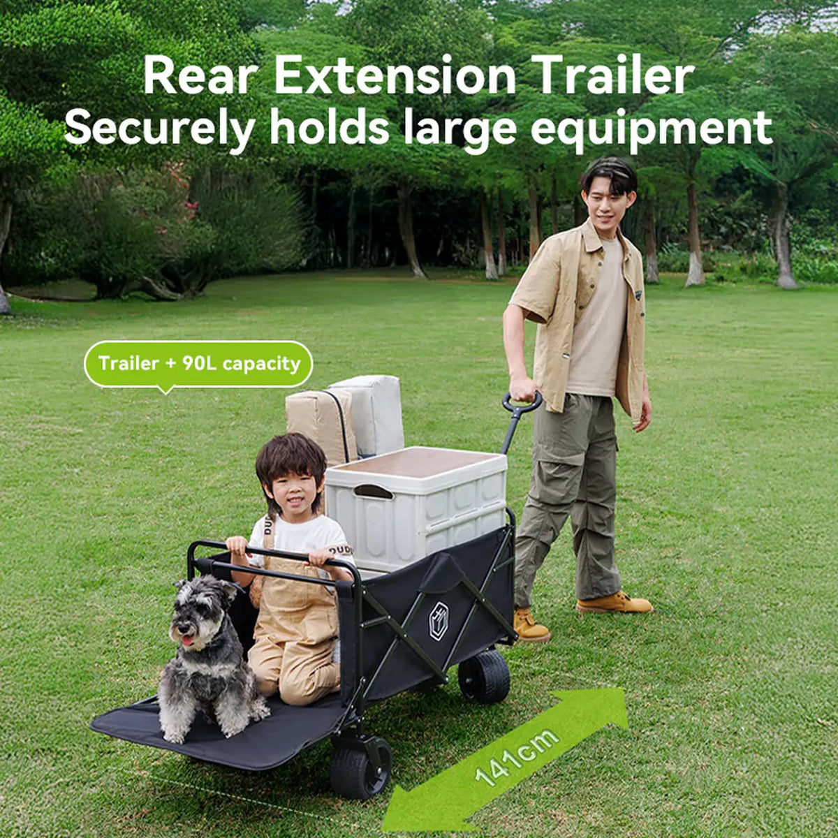 Chariot tout-terrain Ochama 150 L - Hayon arrière - Capacité de charge jusqu'à 260 kg
