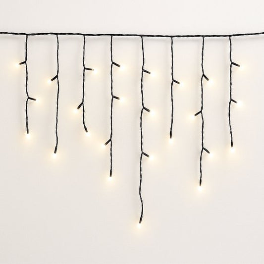 FlinQ 144 LED Warm White Icicle Lights - lumières de Noël - lumières de Noël extérieures - lumière blanche chaude - 14 mètres (4,2 mètres de lumières)