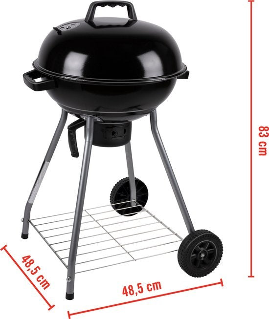 Barbecue au Charbon BBQ Collection - Avec Couvercle et Bac à Cendres - Ø 45 cm – Noir