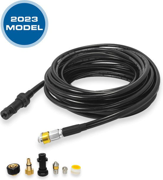 Techweise - Tuyau d'égout pour Kärcher - 15M - Avec tête rotative et avancée