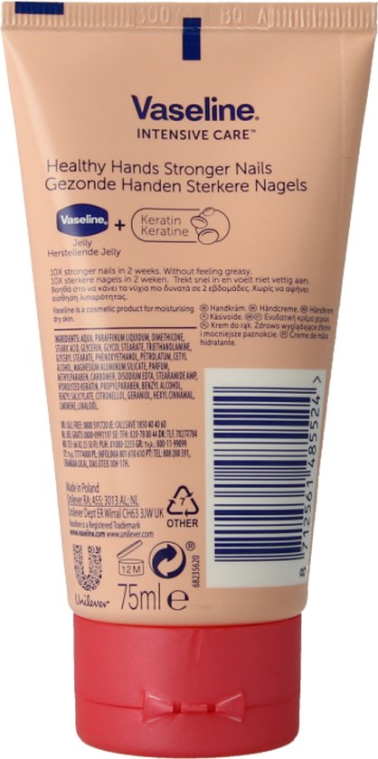 Vaseline - Crème pour les mains - Des mains saines, des ongles plus résistants - 75 ml