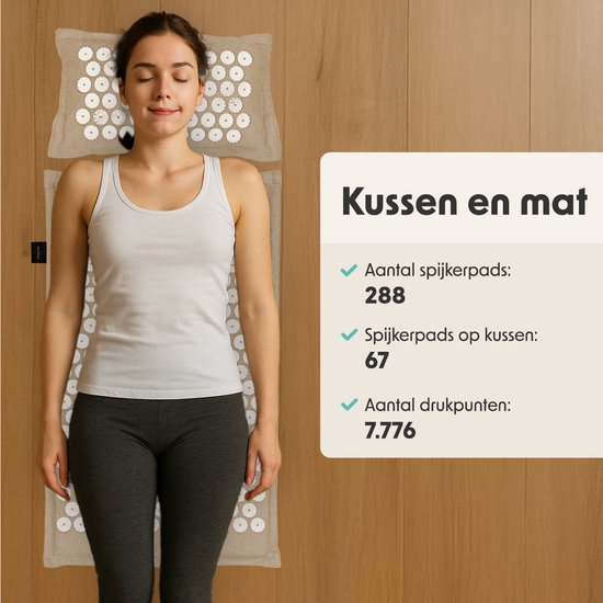 Tapis d'acupression - Eco - Nature/Blanc