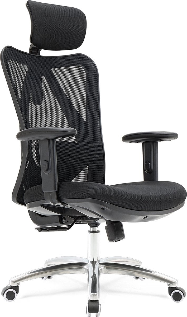 Chaise de bureau ergonomique - LifeGoods - Réglable - Jusqu'à 136 kg - Noir