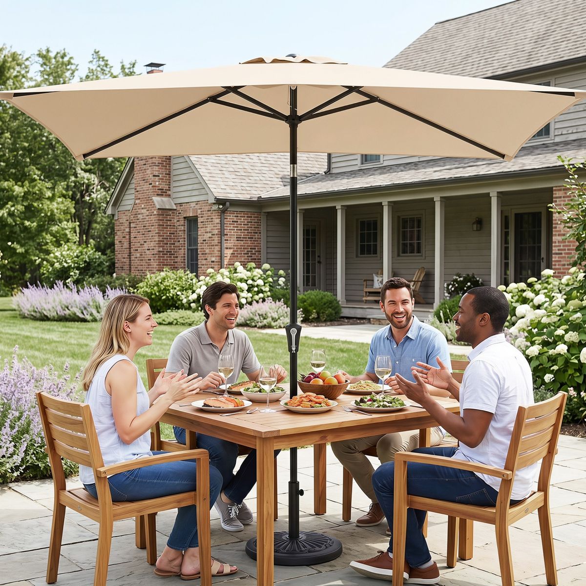 Parasol Coast - angle réglable - rectangulaire 3 x 2 m - beige