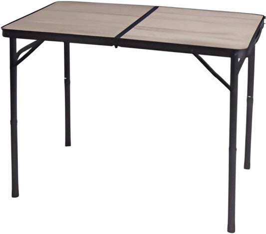 Table de camping Redcliffs - aluminium - légère - bois/noir - 90 x 60 x 70 cm - réglable/pliable
