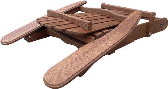 Chaise AXI Alexa Adirondack Coffee – Avec repose-pieds - Chaise de détente en bois avec accoudoirs – Pliable - Dossier haut - Chaise de jardin – 147 x 78,5 x 89 cm – 100 % bois de pruche certifié FSC