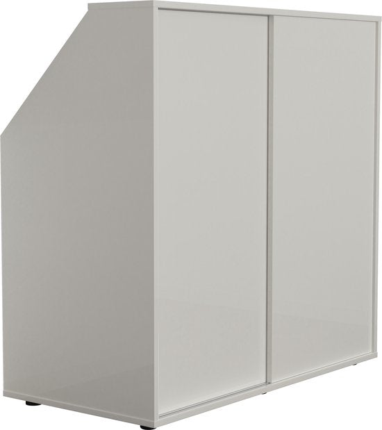 Armoire mur incliné chambre mansardée portes coulissantes - penderie et étagères - armoire de rangement adaptée aux murs inclinés