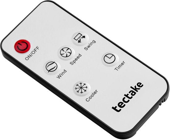 tectake® Refroidisseur d'air 4-en-1 Alaska - Réservoir d'eau de 5 L - 3 réglages - Refroidisseur d'air - Climatiseur avec fonction d'oscillation - Minuterie - Télécommande - Éléments de refroidissement - Humidificateur - Ventilateur - Purificateur d'air -
