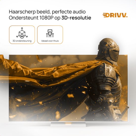 Drivv. Commutateur HDMI 4K 60Hz - 5 entrées 1 sortie - Télécommande incluse - Commutation automatique - Supporte 720p/1080p/4K/3D - Noir