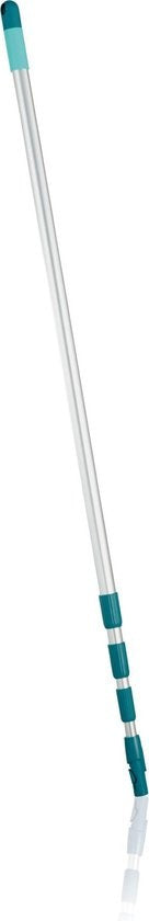 Leifheit manche télescopique en aluminium 130 - 400 cm - avec tête antidérapante - anneau de suspension rotatif à 360° - Click System - turquoise - gris