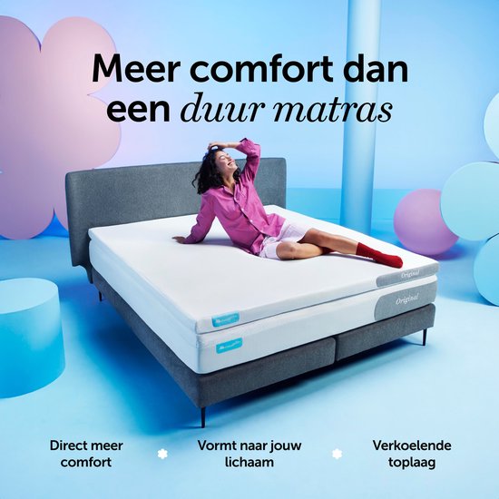 Cloudpillo Original Topper 90x200 - Surmatelas - Couche de soutien adaptative - 4 saisons - Muni d'élastiques - Surmatelas