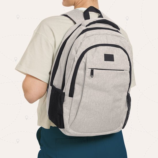 TRVLMORE Sac à dos à vie - Sac à dos avec compartiment pour ordinateur portable de 15,6 pouces - Cartable - Résistant aux éclaboussures - Hommes et femmes - Garçons et filles - 28L - Champagne