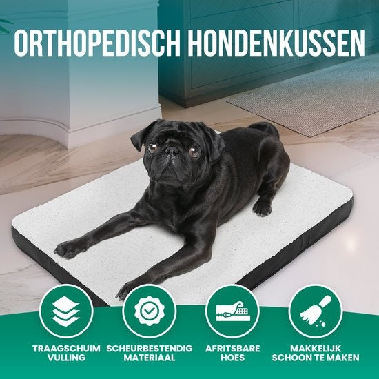Avalo Coussin orthopédique pour chien M - 76x51 cm - Lavable / Mousse à mémoire de forme / Antidérapant - Panier orthopédique pour chien