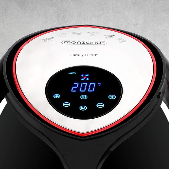 Friteuse à air chaud Monzana - 6,5 L XXL avec LED et minuterie, 1 850 W - Noir