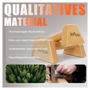 DH FitLife Poignées de pompes en bois - Lot de 2 - Hêtre - Max. 200 kg