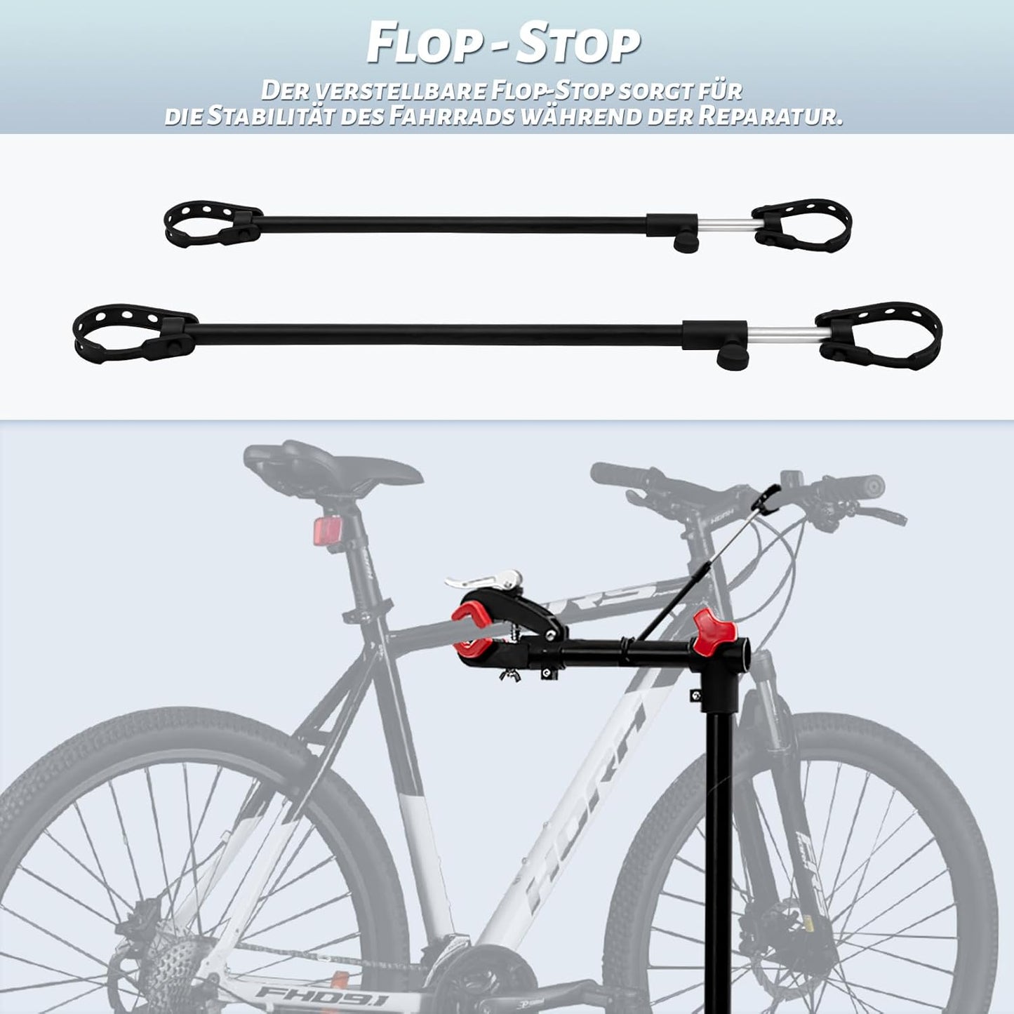 Support de montage pour vélo WOLTU Noir - Réglable de 105 à 185 cm - Pivotant à 360° - Jusqu'à 25 kg