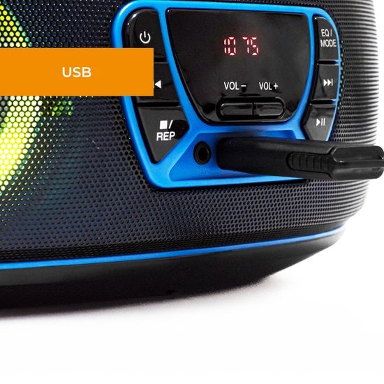 Denver Portable Radio CD Player Kids - Bluetooth - Light Effects - Boombox - AUX - FM - TCL212BT - Blue
