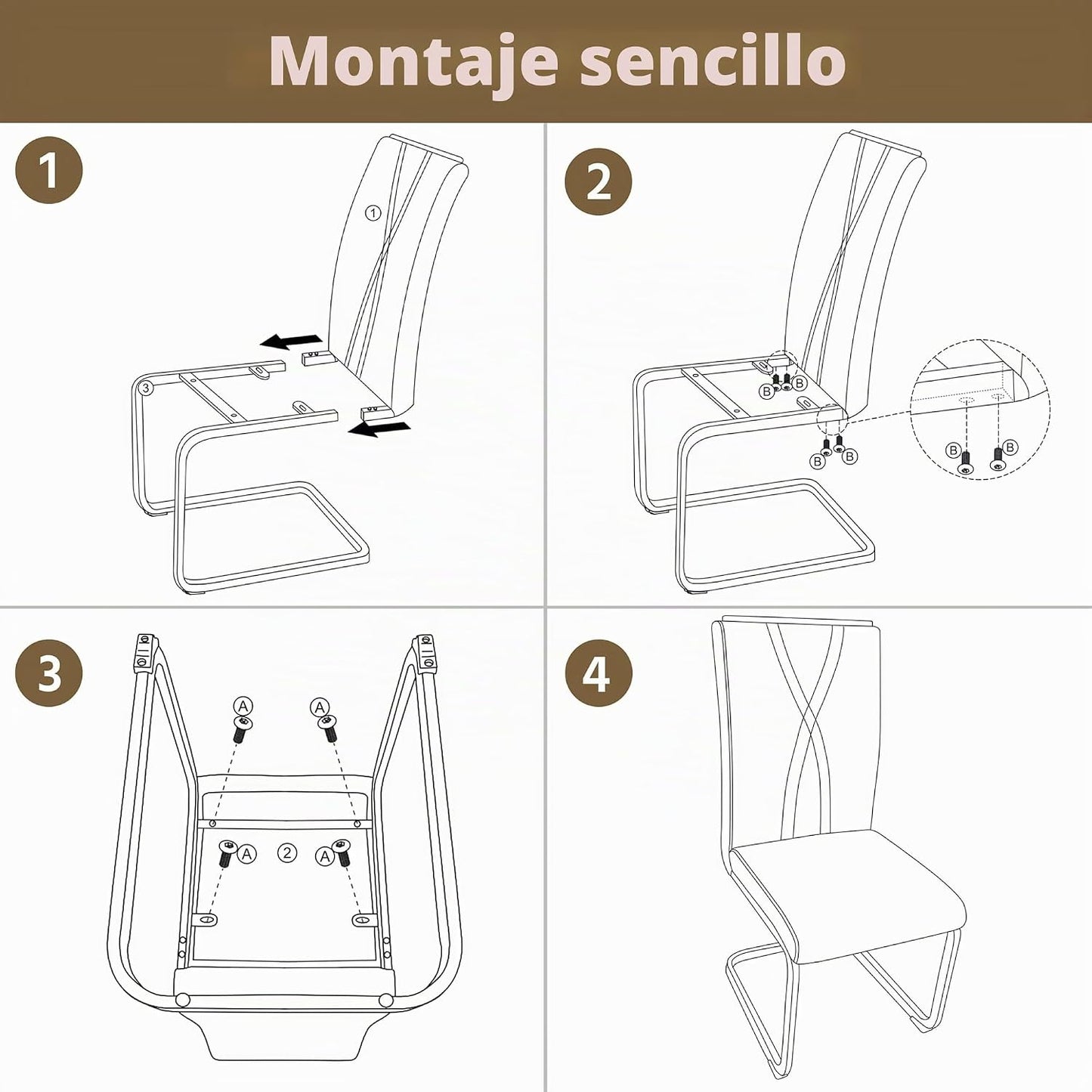 Yaheetech Lot de 2 chaises de salle à manger - Gris foncé - Simili cuir - 136 kg - Dossier ergonomique - Piètement en U en métal