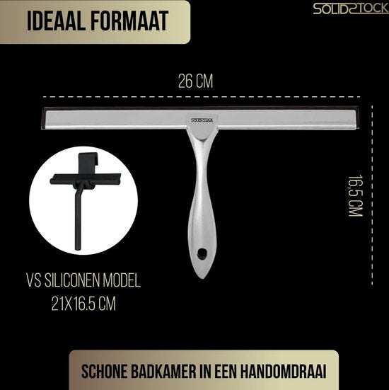 Essuie-douche en acier inoxydable - Extracteur de douche de luxe - Crochet de suspension sans perçage - Extracteur de douche chromé