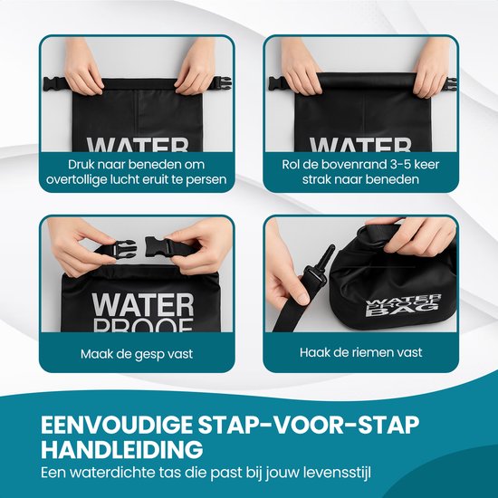 TTD® Waterproof Bag - Sac étanche - Sac de rangement - 15 L - Sac d'extérieur - Noir