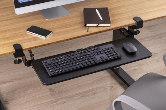 Plateau à clavier sous le bureau - support de clavier - plateau à clavier - siège ergonomique - réglable en hauteur et extensible