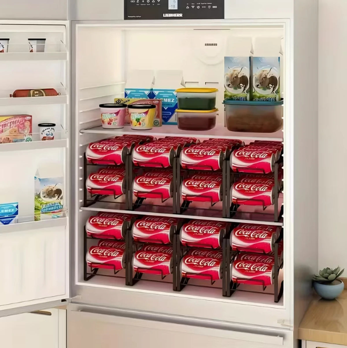 Ensemble de 2 étagères SRD pour Coca-Cola noir - Fer - Rangement de cuisine - Pour canettes et provisions