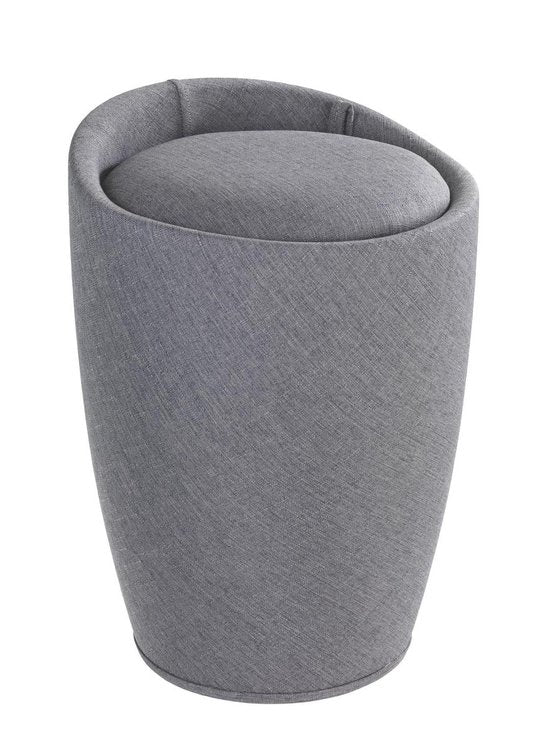 Panier à linge couleur crème avec sac à linge amovible / pouf / siège / tabouret