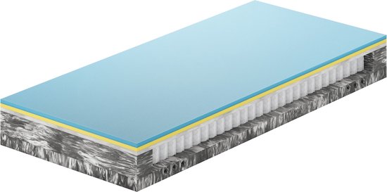 Matelas à ressorts ensachés Emma Hybrid - 250 ressorts p/m2 - 90 x 200 cm - Medium