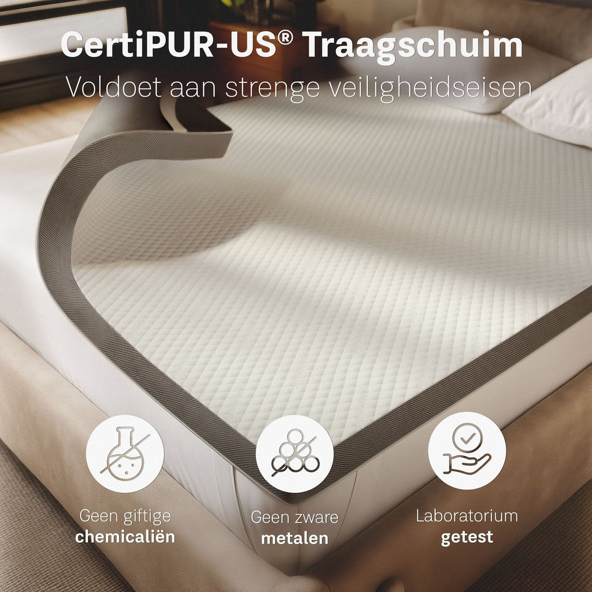 CozySense® - CubeTech Topper Matelas Topdeck - 120 x 200 cm - équipé de plus de 100 cubes de confort et de gel réfrigérant et housse lavable - pour les maux de dos et le soulagement de la pression - mousse à mémoire de forme et textile blanc