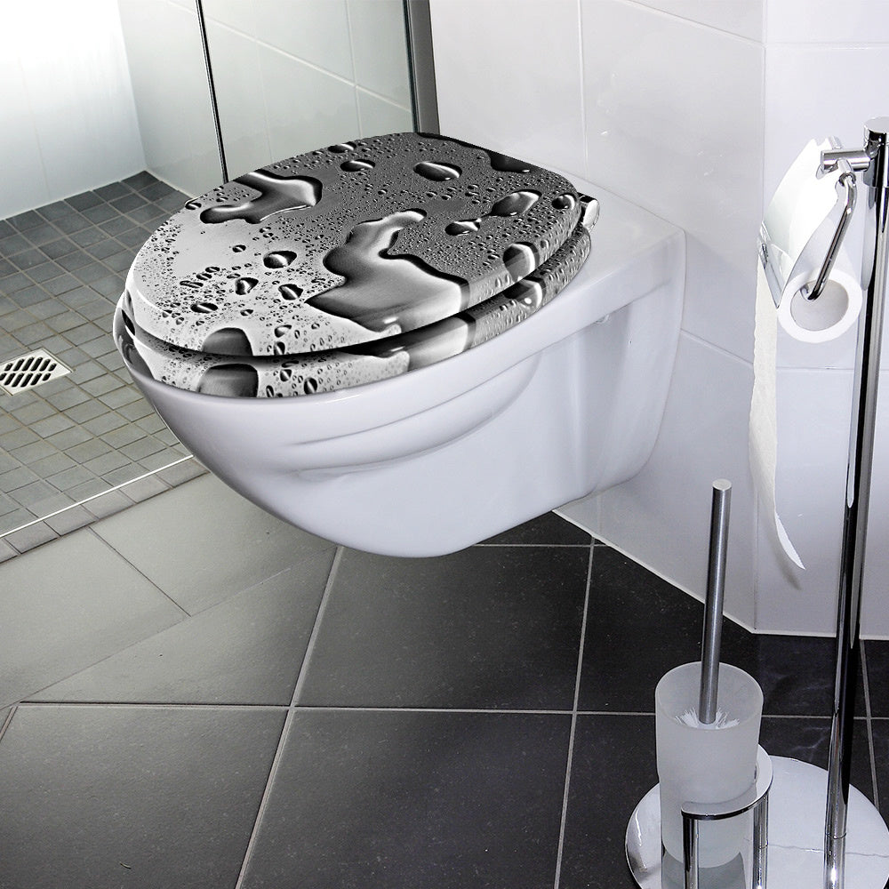 Abattant WC Gouttes d'eau - Sotf Close Antibacterial - MDF 150kg