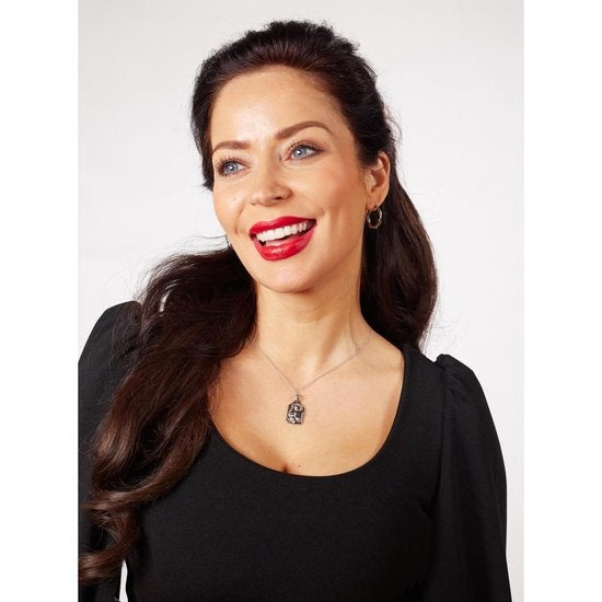 Laura Ferini Ladies Necklace Faccina Silver - Collier en argent avec pendentif - plaqué or blanc 18K - Collier - Collier - Bijoux - Accessoires - Collier pour dames avec pendentif