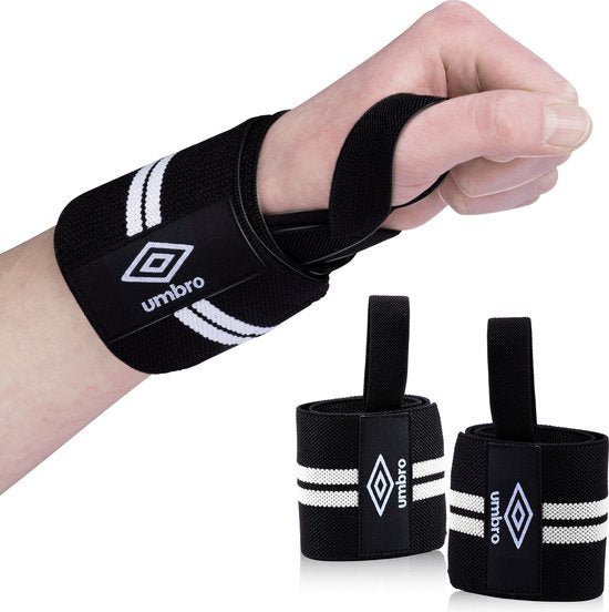 Poignets Umbro - 2 pièces - Protège-poignets - Entraînement musculaire et fitness - Blanc/Noir