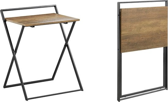 Mara Bureau pliable - Bureau d'ordinateur - Table d'étude - Portable - MDF - Marron - 63 x 45 x 77 cm