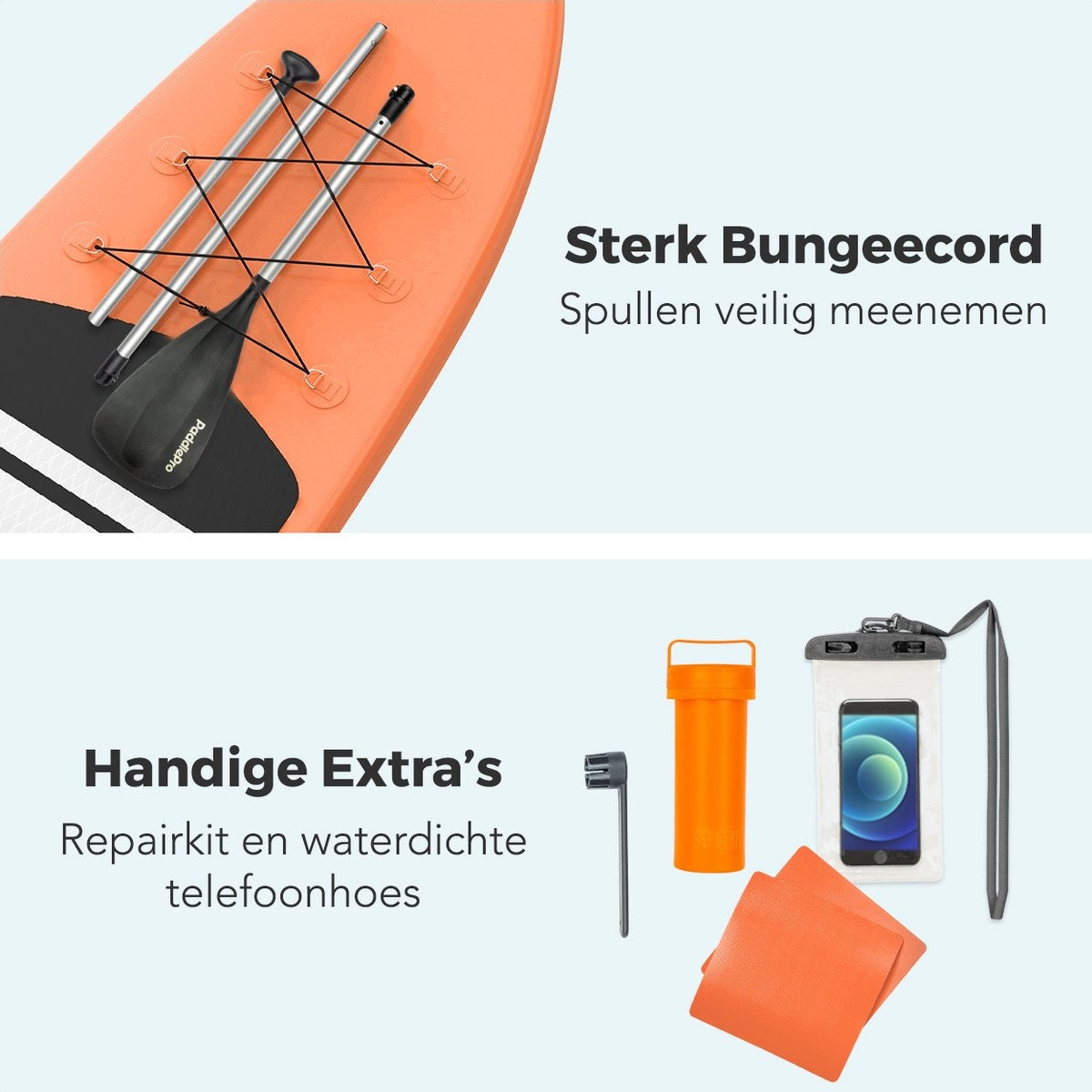 LifeGoods - SUP Board & Inflatable Paddle Board - 320x81 cm - Orange PVC - Stable et polyvalent - Kit complet - Poids maximum 135 kg