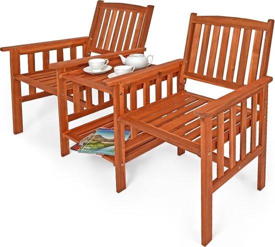 Banc de jardin Casaria 2 places - Bois d'acacia certifié FSC® - 164 cm