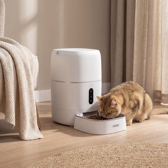 Mangeoire automatique Princess - Smart 6 litres – Chat et chien - Commande via application - Repas programmables - Bol en acier inoxydable - Sans BPA - Antidérapant - Batterie de secours - Distributeur automatique de nourriture - 610060
