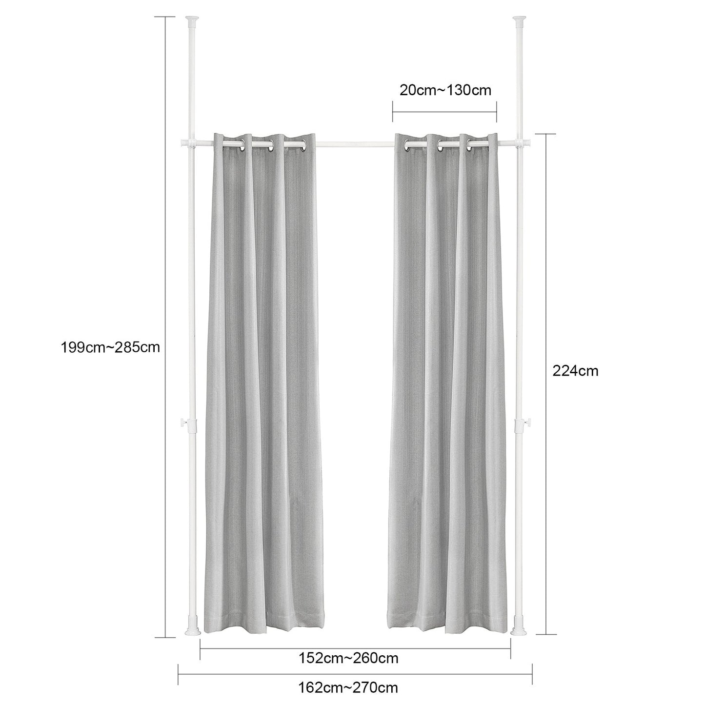 SoBuy Rideau ajustable - 162-270 x 199-285 cm