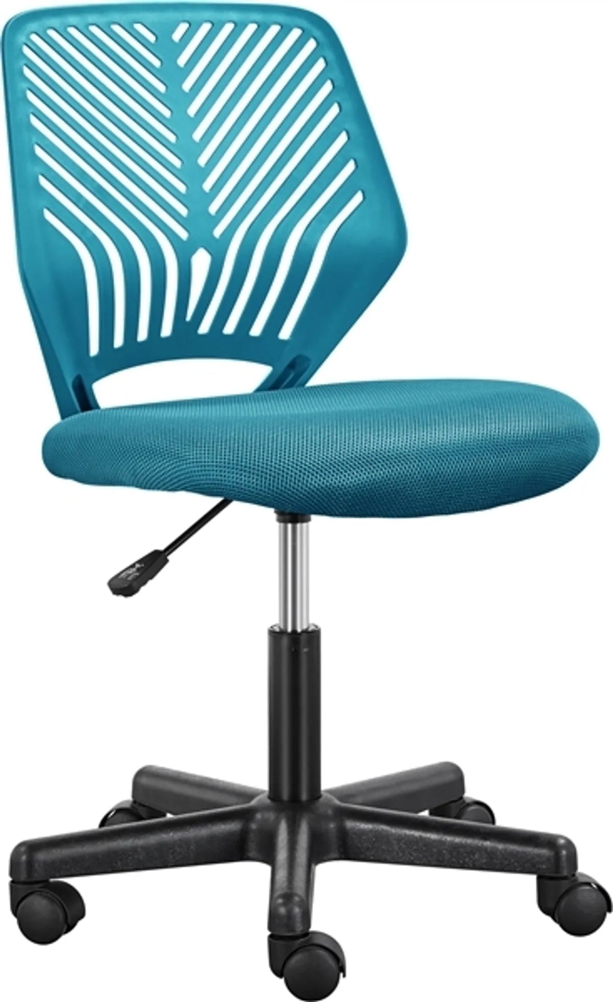 Chaise de bureau sans accoudoir Yaheetech - Hauteur réglable par vérin à gaz, roues pivotantes à 360° et rembourrage en mousse souple - Pour le bureau et l'étude - Polyester noir et nylon - 50 x 55 x 79-92 cm
