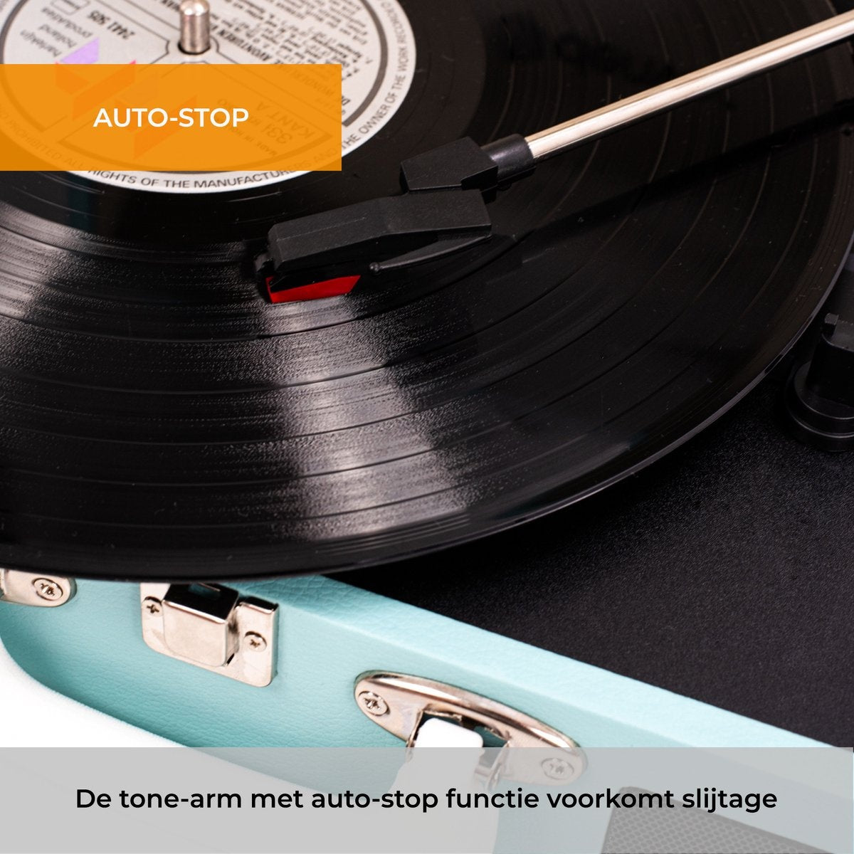 Denver Record Player - Haut-parleurs intégrés - Logiciel PC inclus - Auto-stop - Rétro - VPL120 - Bleu