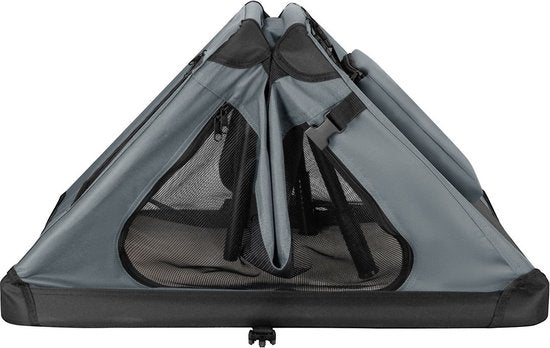 Boîte de transport pliante pour chien / Banc Lassie L - Gris - 50 x 70 x 52 cm
