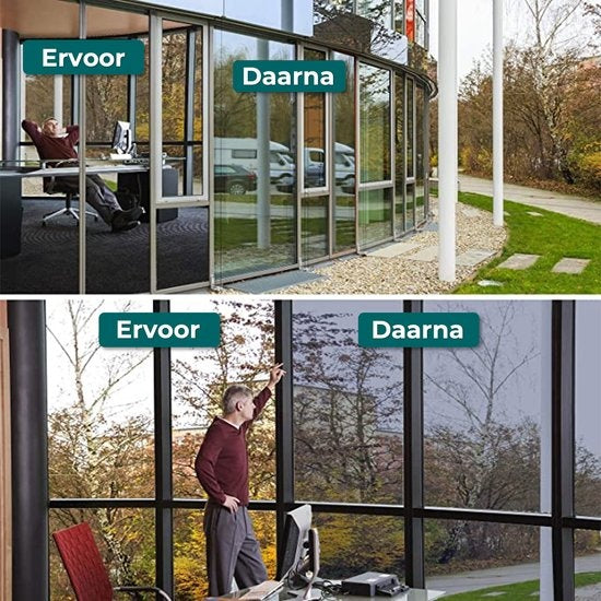 Homewell Sunproof HR Film pour fenêtre 90x300cm - Film d'isolation statique avec effet miroir - Argent (incl. Rakel)