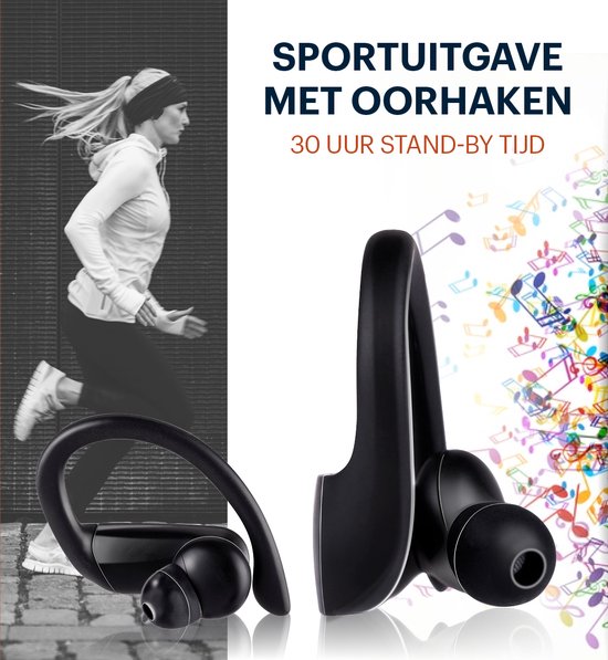 Grundig Wireless Bluetooth Earbuds - Écouteurs sans fil True Wireless - Écouteurs avec jusqu'à 30 heures d'autonomie - Chargement rapide USB-C - Ajustement confortable - Noir