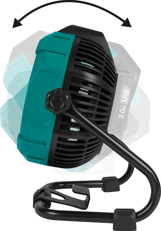VONROC Fan 20V - pour utilisation avec ou sans fil - Adaptateur secteur inclus - Sans batterie ni chargeur