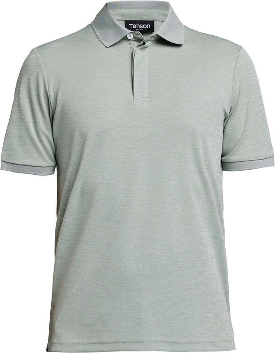 Polo Tenson TXlite Melange Homme - Gris-vert - 4XL - Séchage rapide - 100% Polyester recyclé